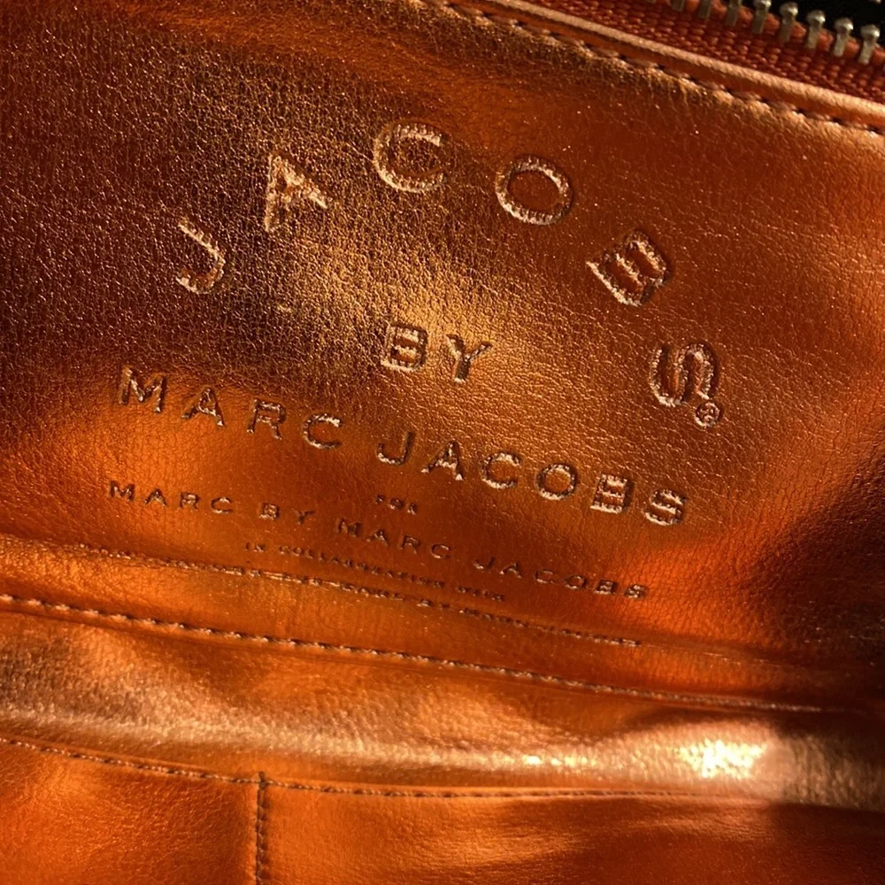 Marc By Marc Jacobs Metallic Orange Leather Wallet s